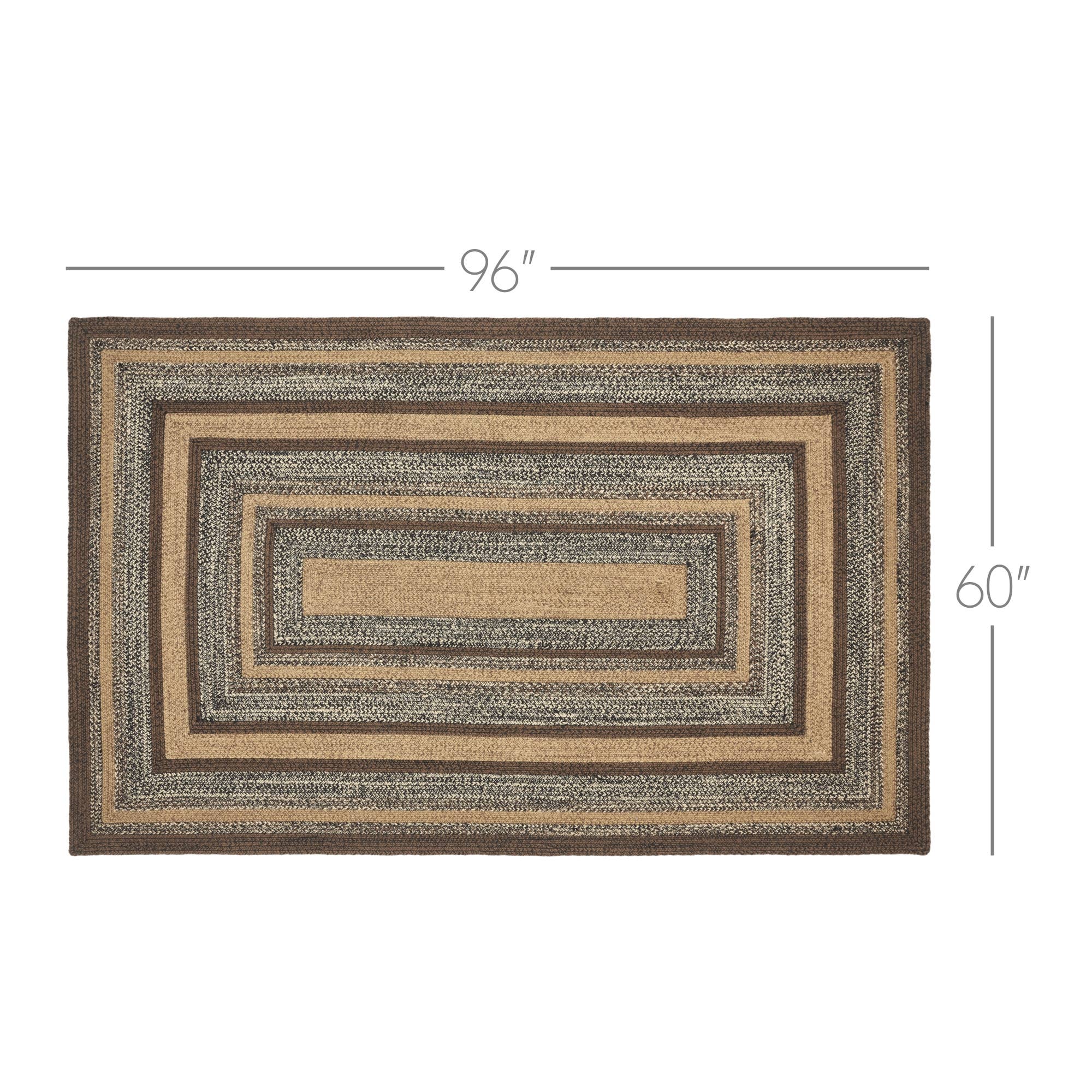 VHC Brands - Vente Tapis - Tapis en jute Espresso Rect avec tampon 60x962