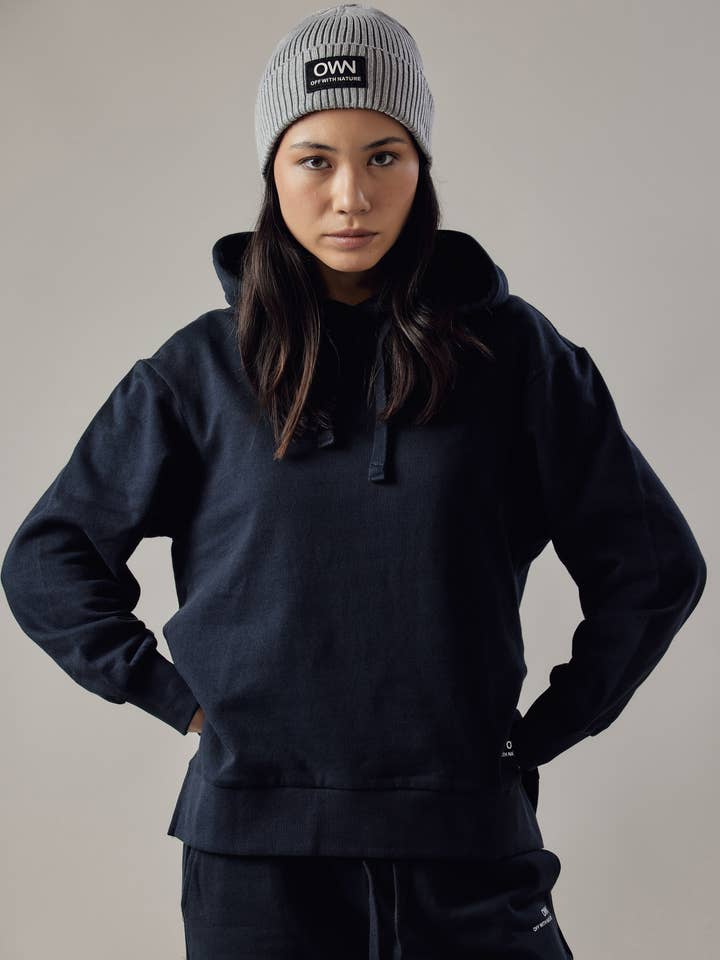 Ecru Hooded Sweatshirt with Side Slits for wholesale on Faire7