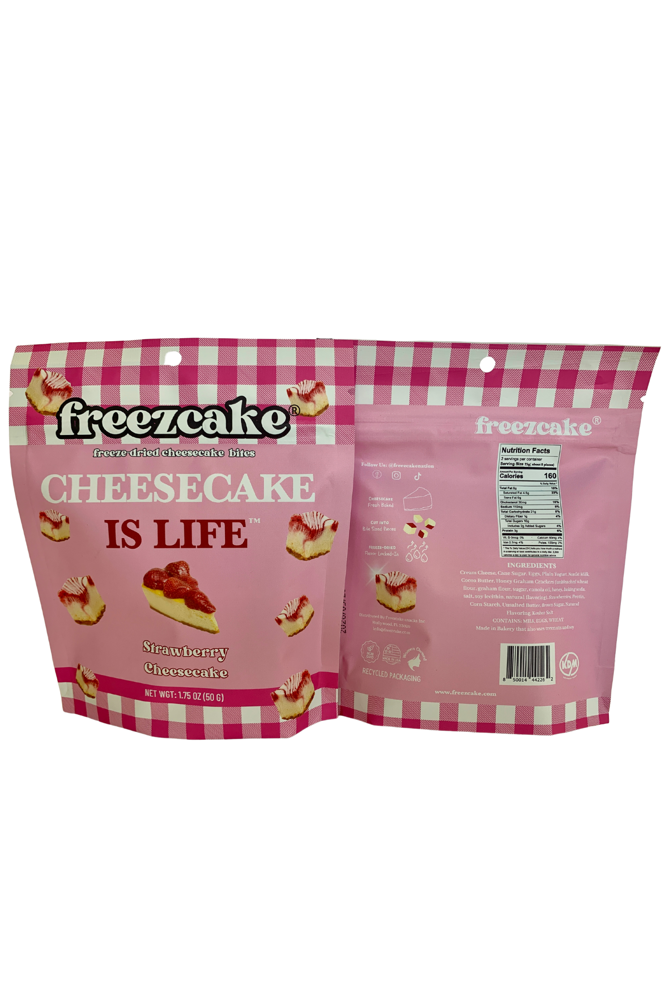 Freezcake - Vente Gâteau - Bouchées de cheesecake à la fraise lyophilisées1