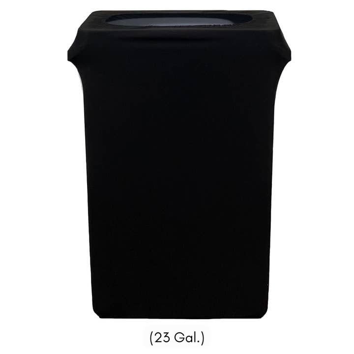 YOUR CHAIR COVERS - Wholesale Trashcan/Trash Bin - 23 Gallon Spandex Slim Jim Narrow Trash Can Cover Black