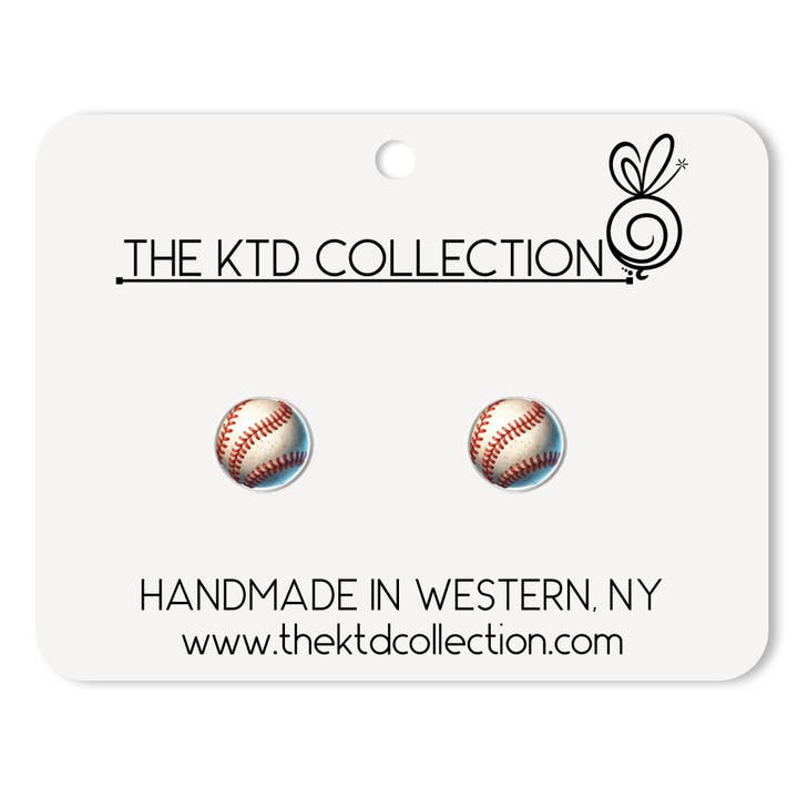 Boucles d'oreilles clous de baseball pour la vente par The KTD Collection