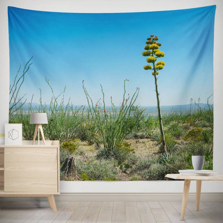Cactus Wall Tapestry, Bright Room Decor New Mexico for wholesale by lostkatphoto