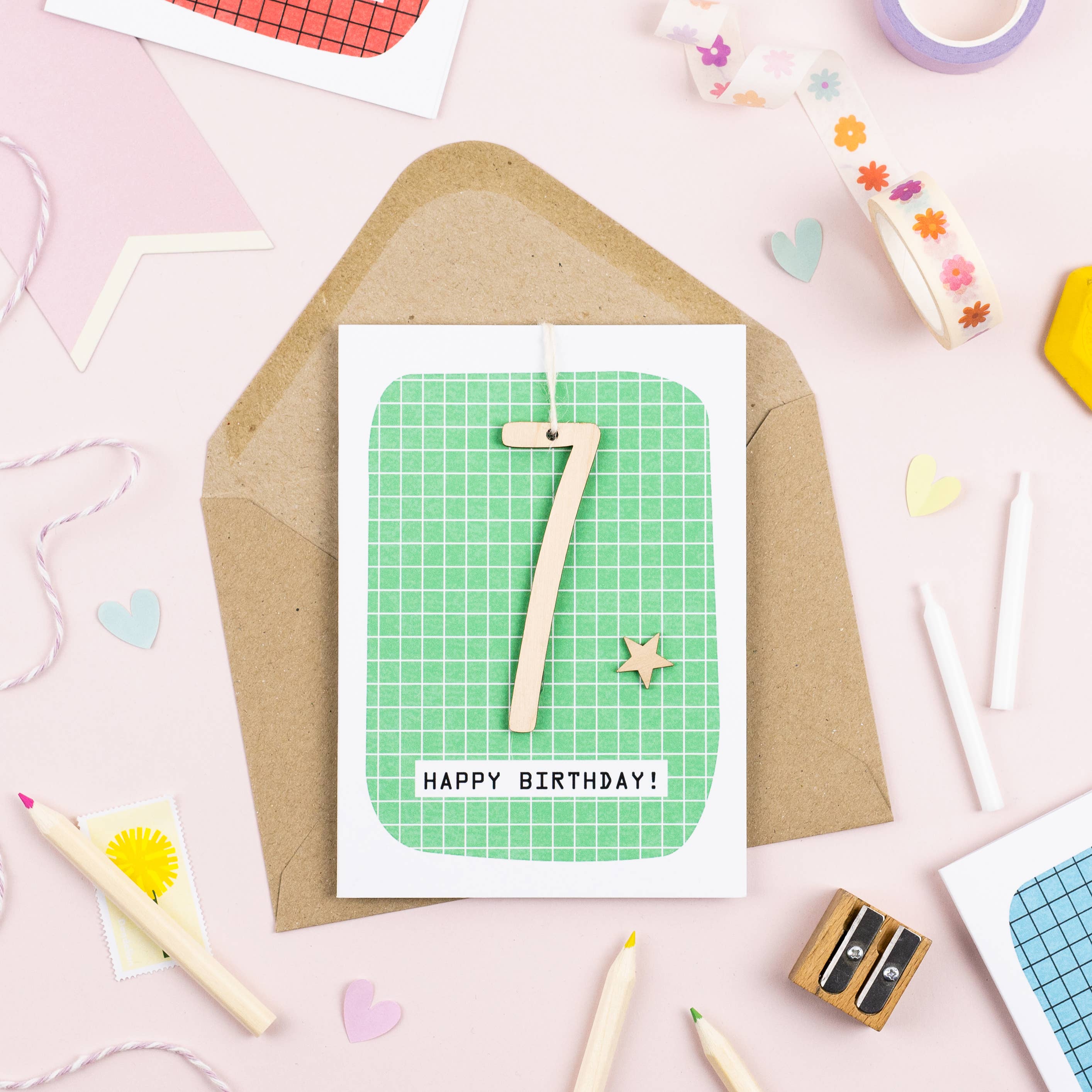 Daisycat – wholesale Birthday card – Age 7 Birthday Card - 7th Birthday0