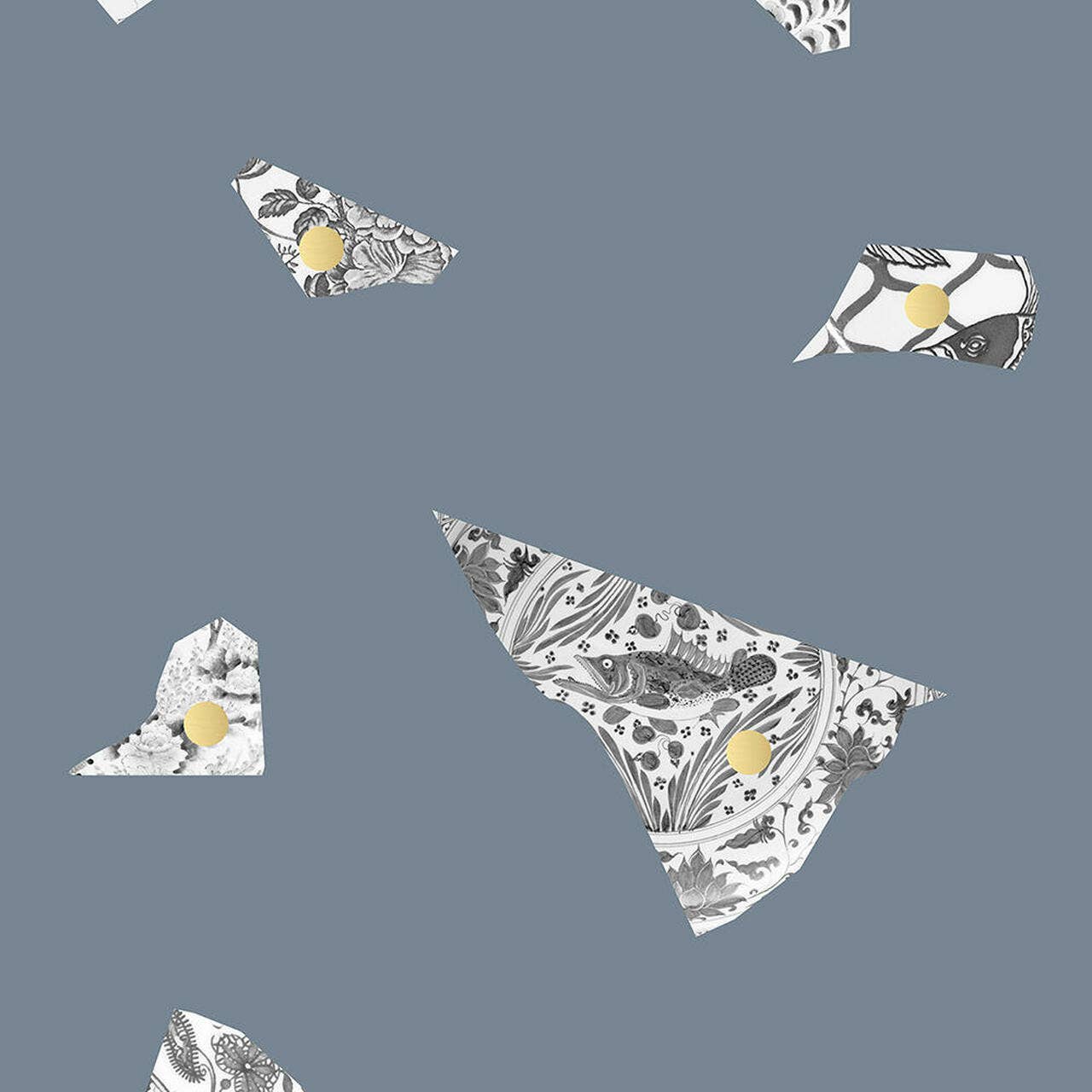 Mineheart – wholesale Wallpaper – Blue & Grey Plate fragment wallpaper0