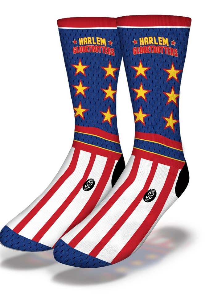 Savvy Sox - Wholesale Socks – Unisex - HARLEM GLOBETROTTERS JERSEY BALLER Basketball Socks0