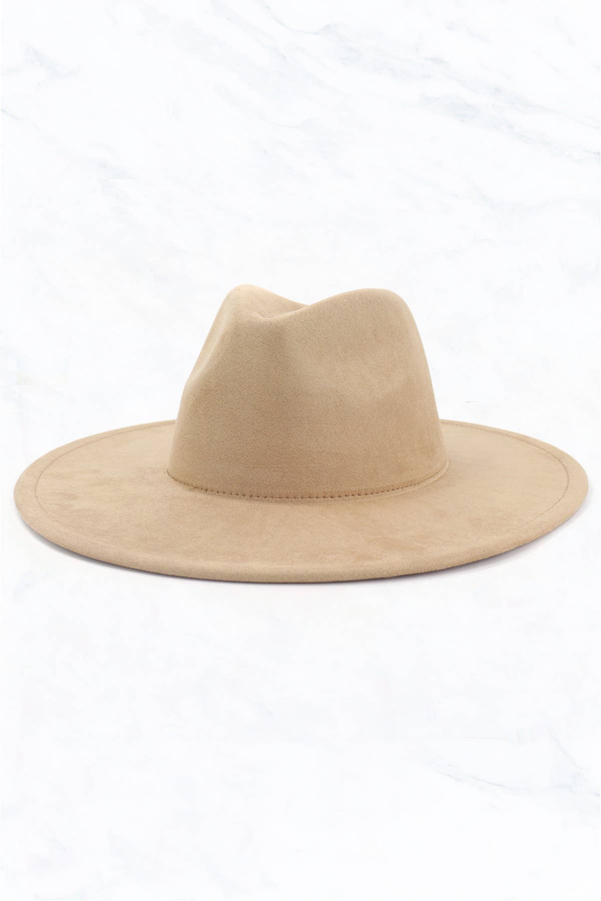 Suede Large Eaves Peach Top Fedora Hat
