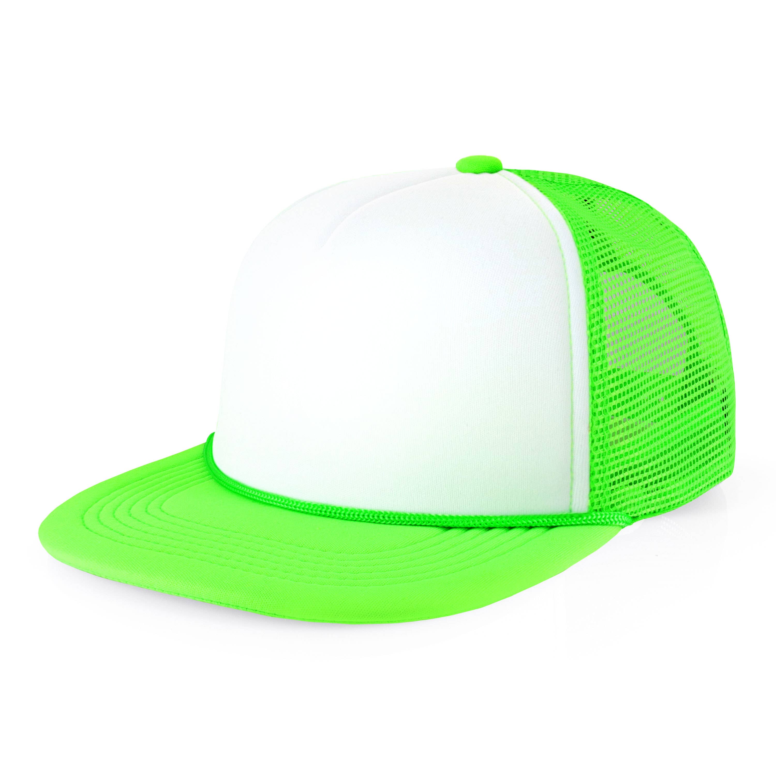 ChoKoLids - Wholesale Trucker Hat - Men's - CHOK.LIDS Plain Two-tone Foam Trucker Flat Bill Cap with Rop42