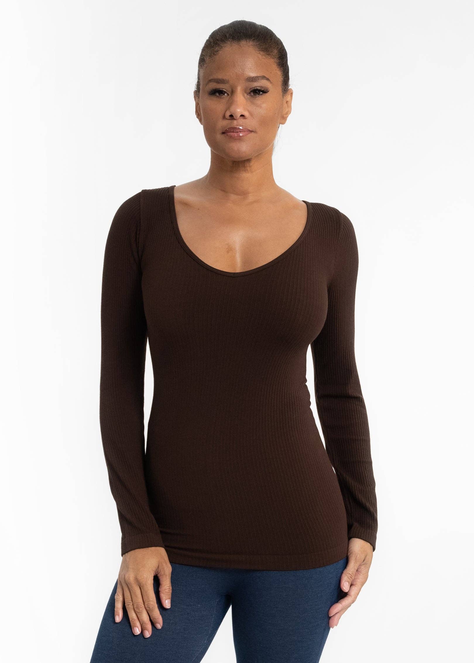 ELIETIAN – Großhandel Strickoberteil – Damen – Geripptes, beidseitiges Langarmshirt26