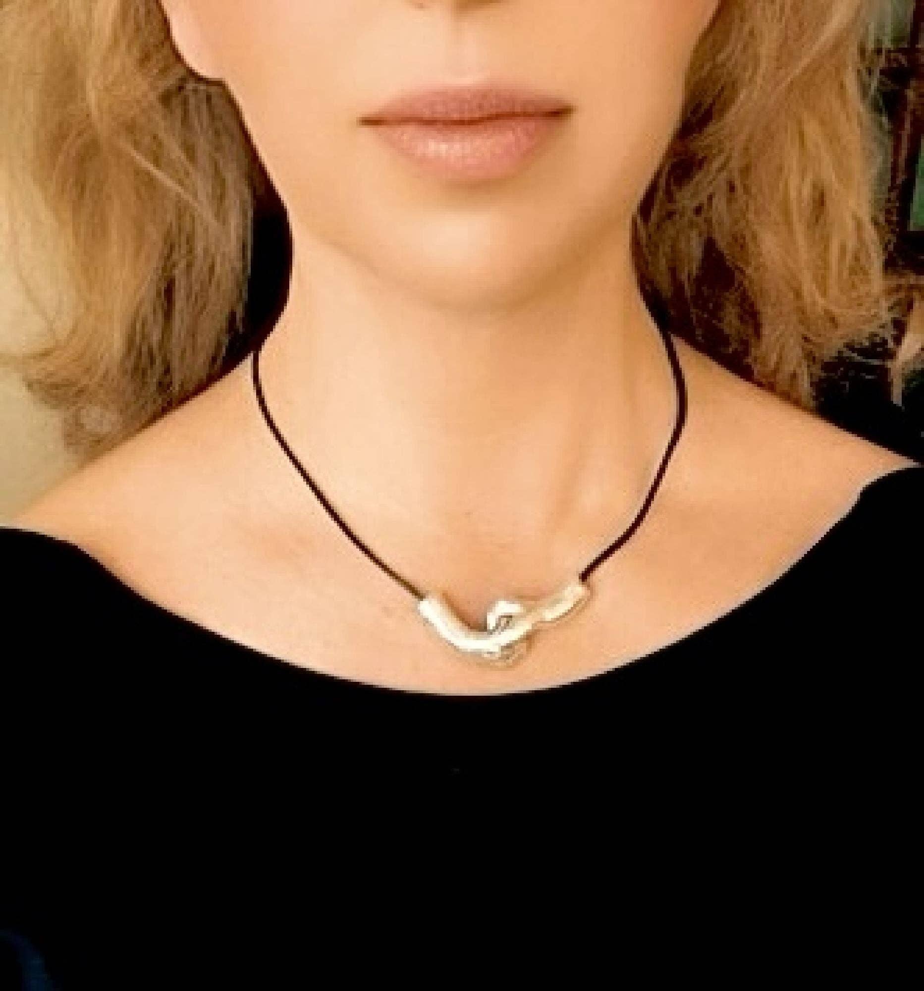 Gloria Mago - Wholesale Jewelry - Men's - 925 silver 10µ union necklace and black leather1