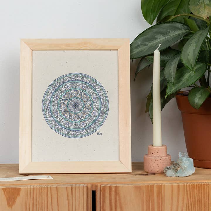 Gratitude Mandala Art Print for wholesale by Beacons Mandala