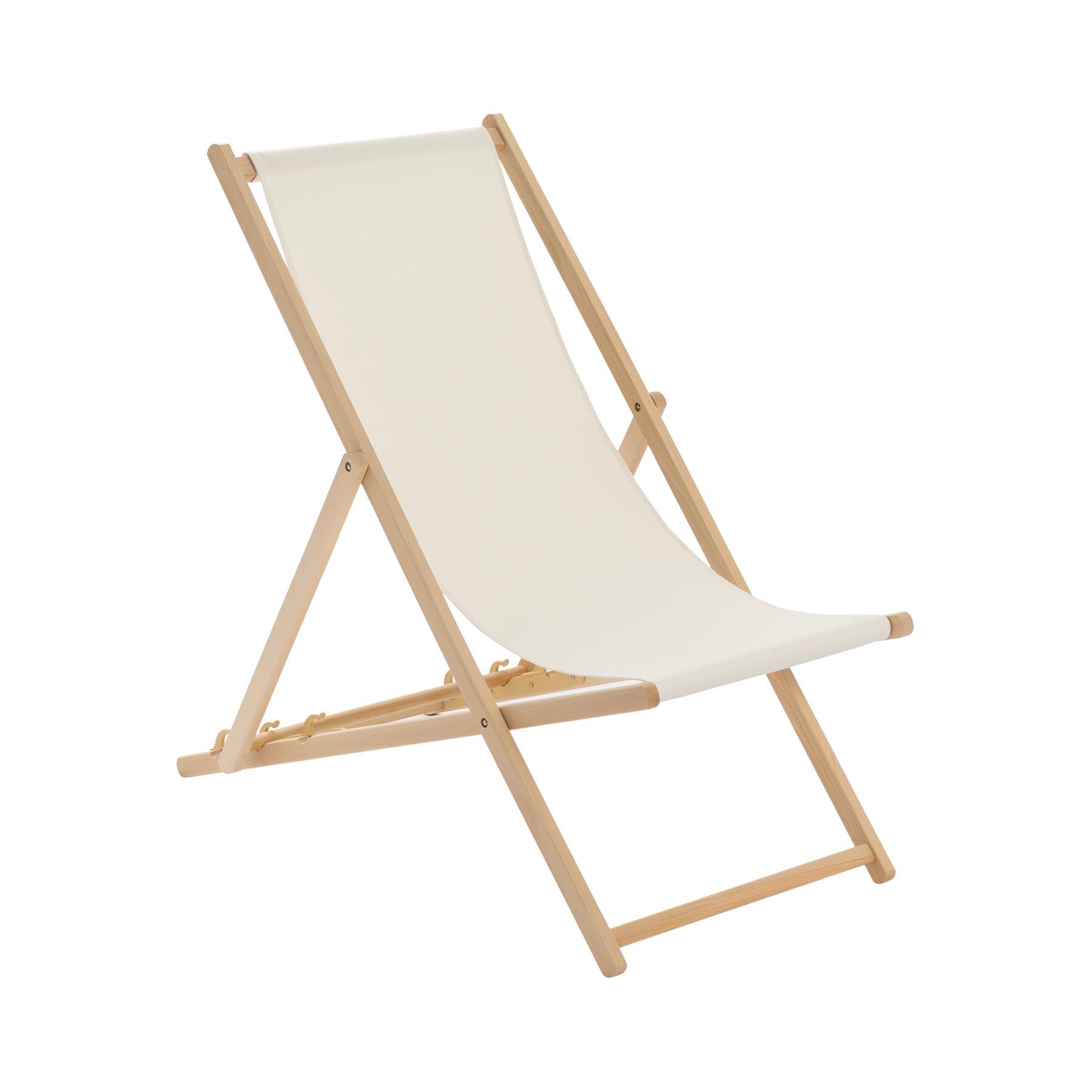 Rinkit Ltd - Wholesale Outdoor Chair - Harbour Housewares Beach Deck Chair - Cream