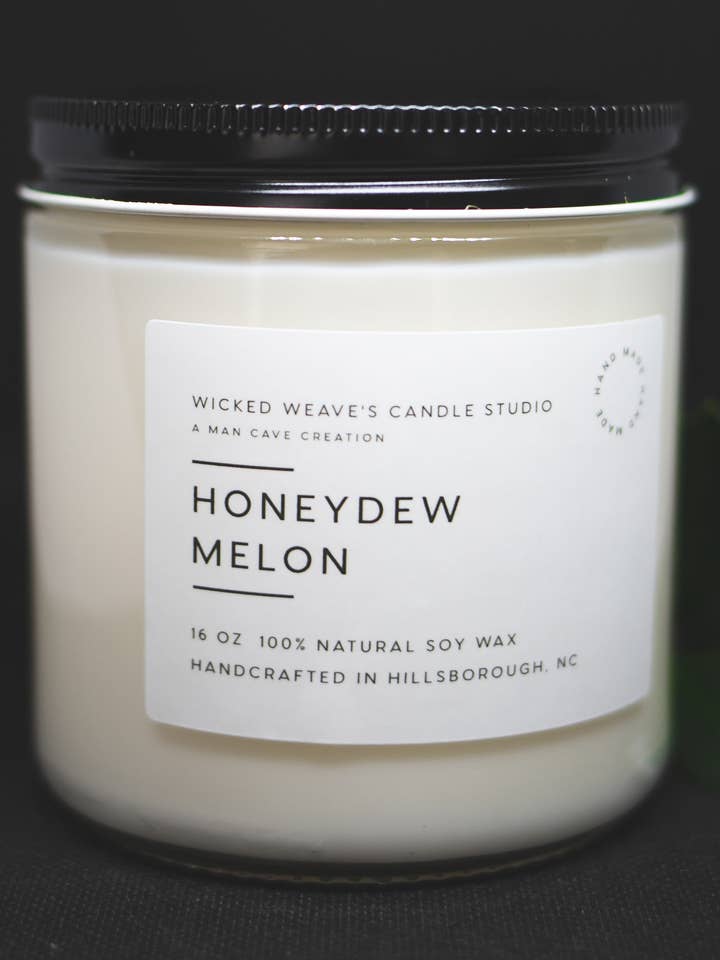Honeydew Melon Soy Wax Candle (4 Size Options) for wholesale by Wicked Weave’s Candle Studio