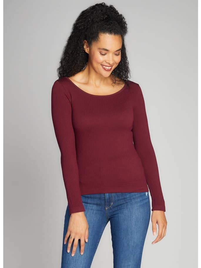 C'est Moi Clothing Co - Wholesale Knit Top - Women's - Seamless Rib Crew Neck Top- CERT1201