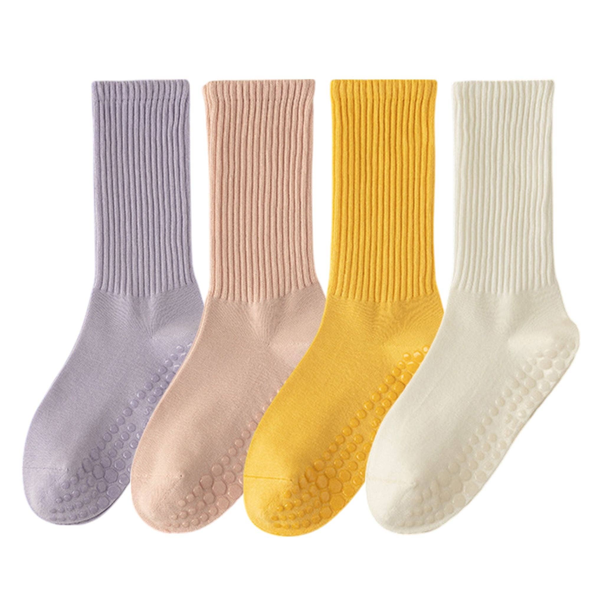 AK Brand - Wholesale Socks – Women's - 4-Pack Anti-Slip Yoga Socks with Grips Comfortable Ribbed De13