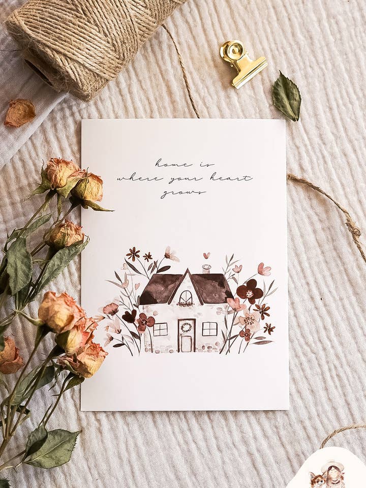 Hilsen kort hjem er hvor dit hjerte er for engroshandel hos FuchsMaedchen