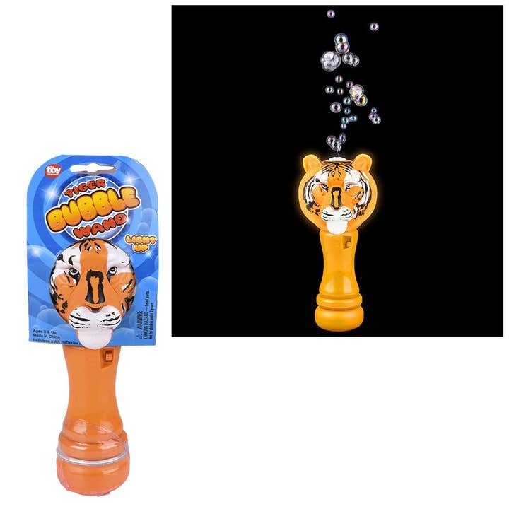 La Luna Bella - Toys - Wholesale Light-Up Toy - Kids & Baby - 8" TIGER LIGHT-UP BUBBLE WAND LLB Light-up Toys