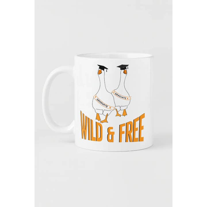 Wild & Free Graduation Goose Coffee Mug – Funny Graduate Gift Cup for wholesale by Leafe