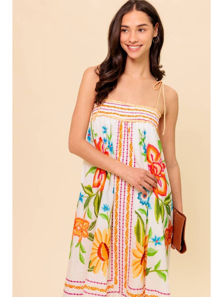 IVORY A printed woven maxi dress - ID22094 for wholesale on Faire