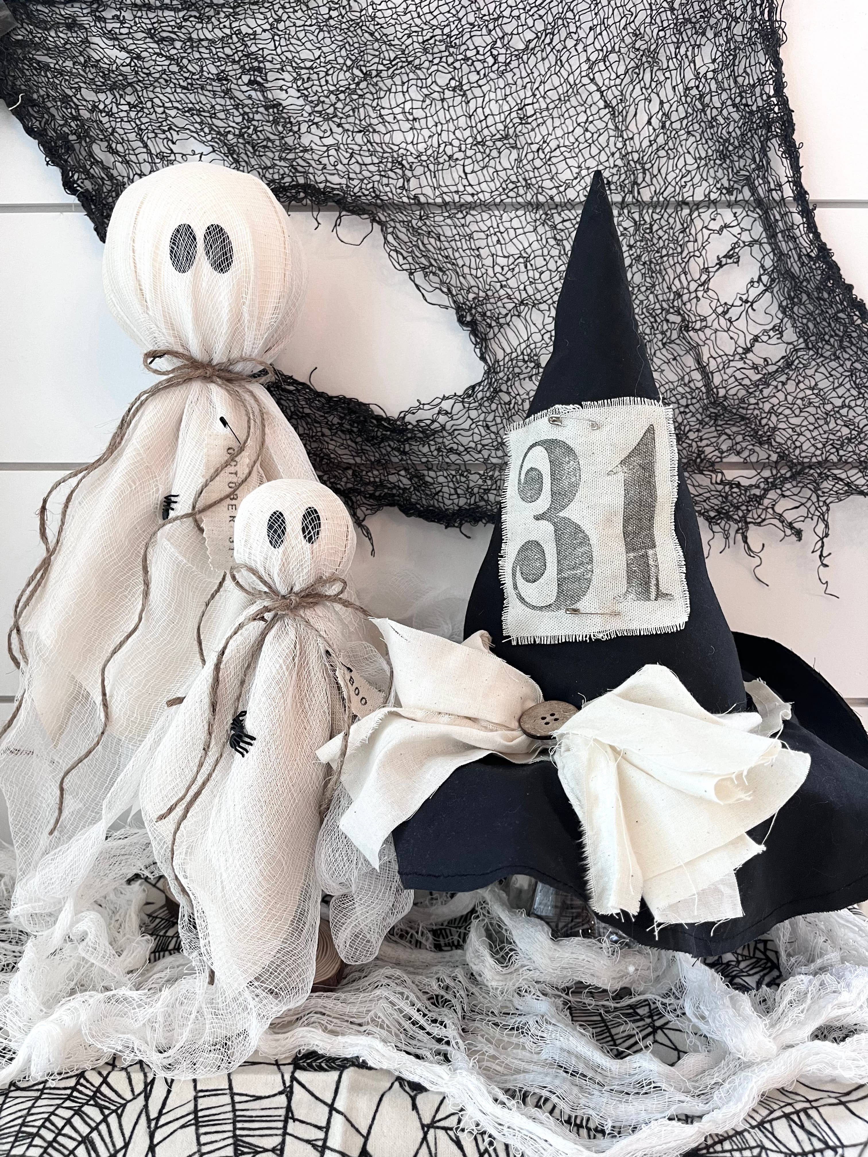 Kate + Em - Vendita all'ingrosso Decorazioni da tavolo - Cappello da Strega Primitivo Nero, Decorazione Artigianale per la Casa di Halloween1