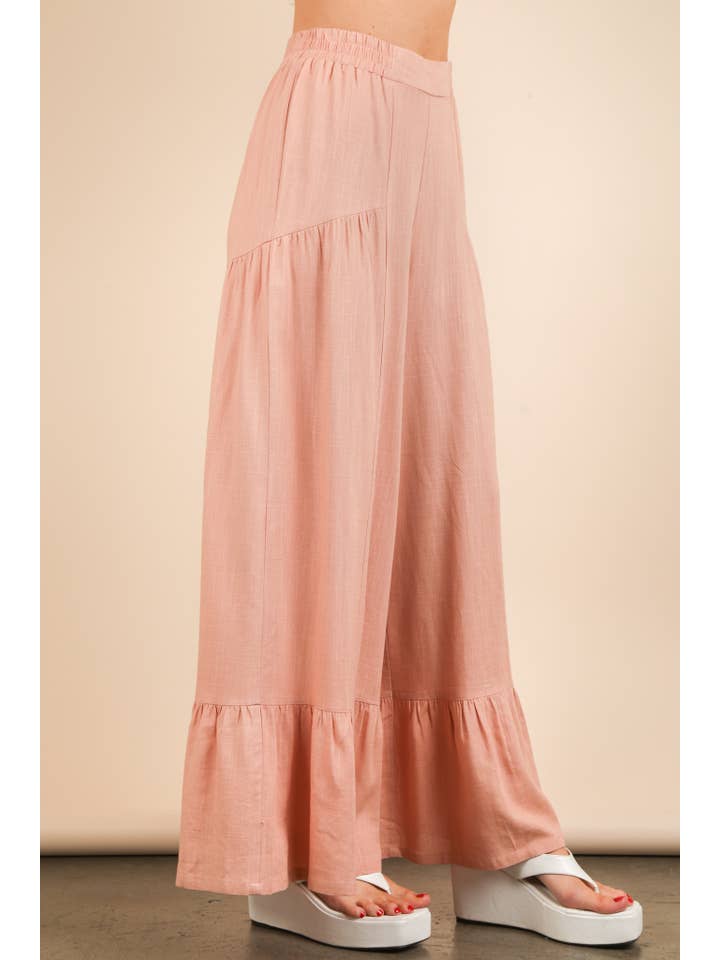 VERY J - Wholesale Pants - Women's - NP70692-Palazzo Elastic Waist Comfy Pants1
