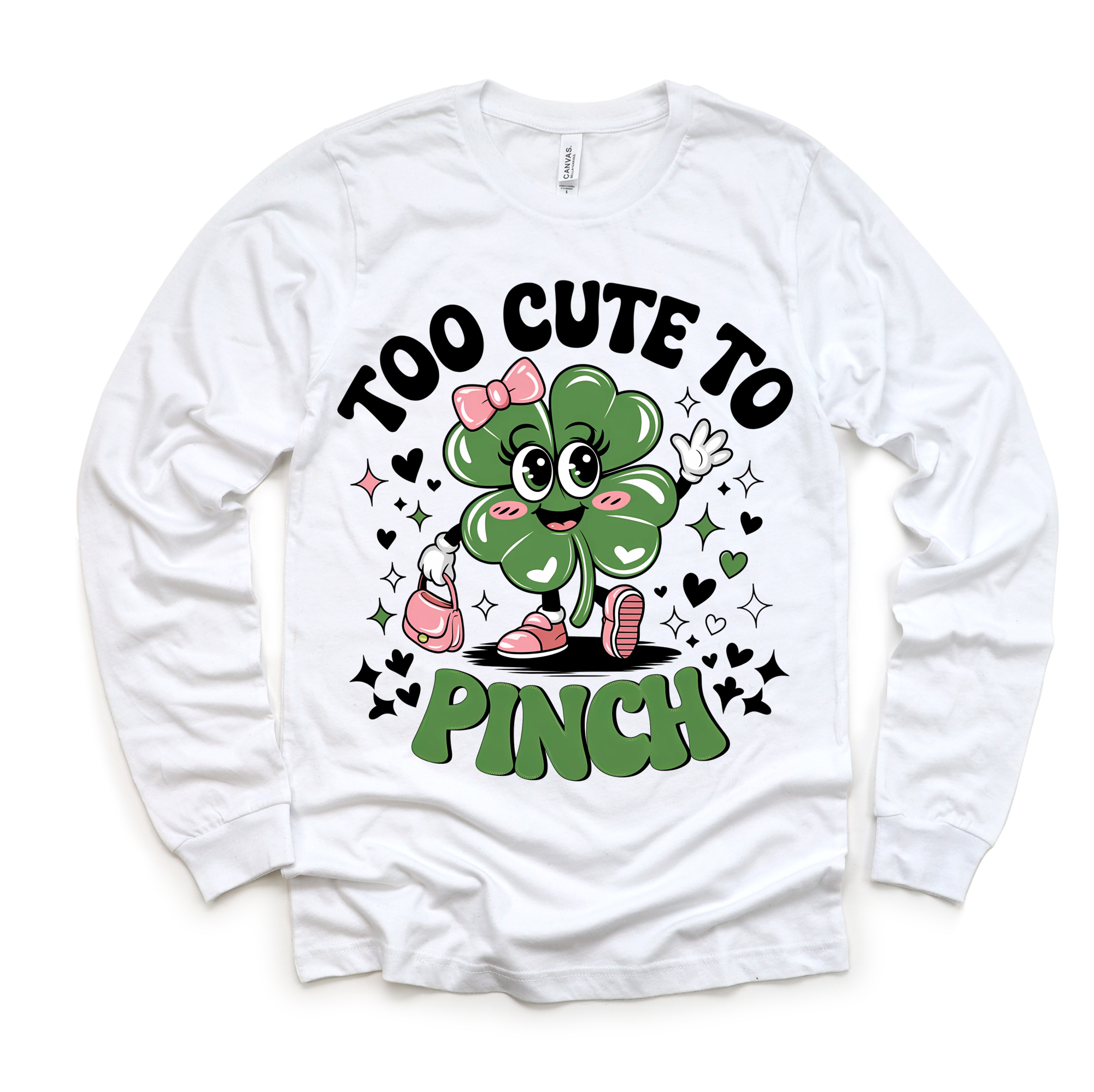 Madi Moosh - Vente T-shirt sérigraphié – enfant - T-shirt de la Saint-Patrick trop mignon pour pincer - Trèfle porte-bonheur pour enfants et adultes5