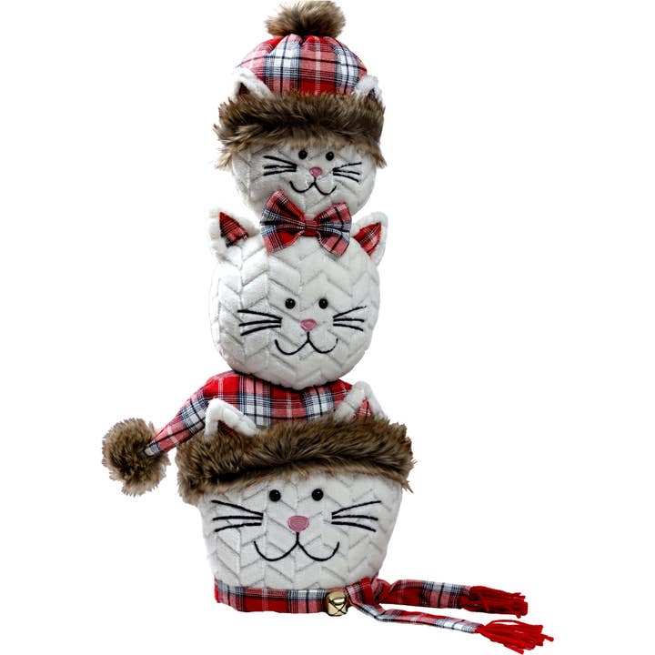 Festive Felines - 25" Plush Stacked Cats for wholesale by Pavilion