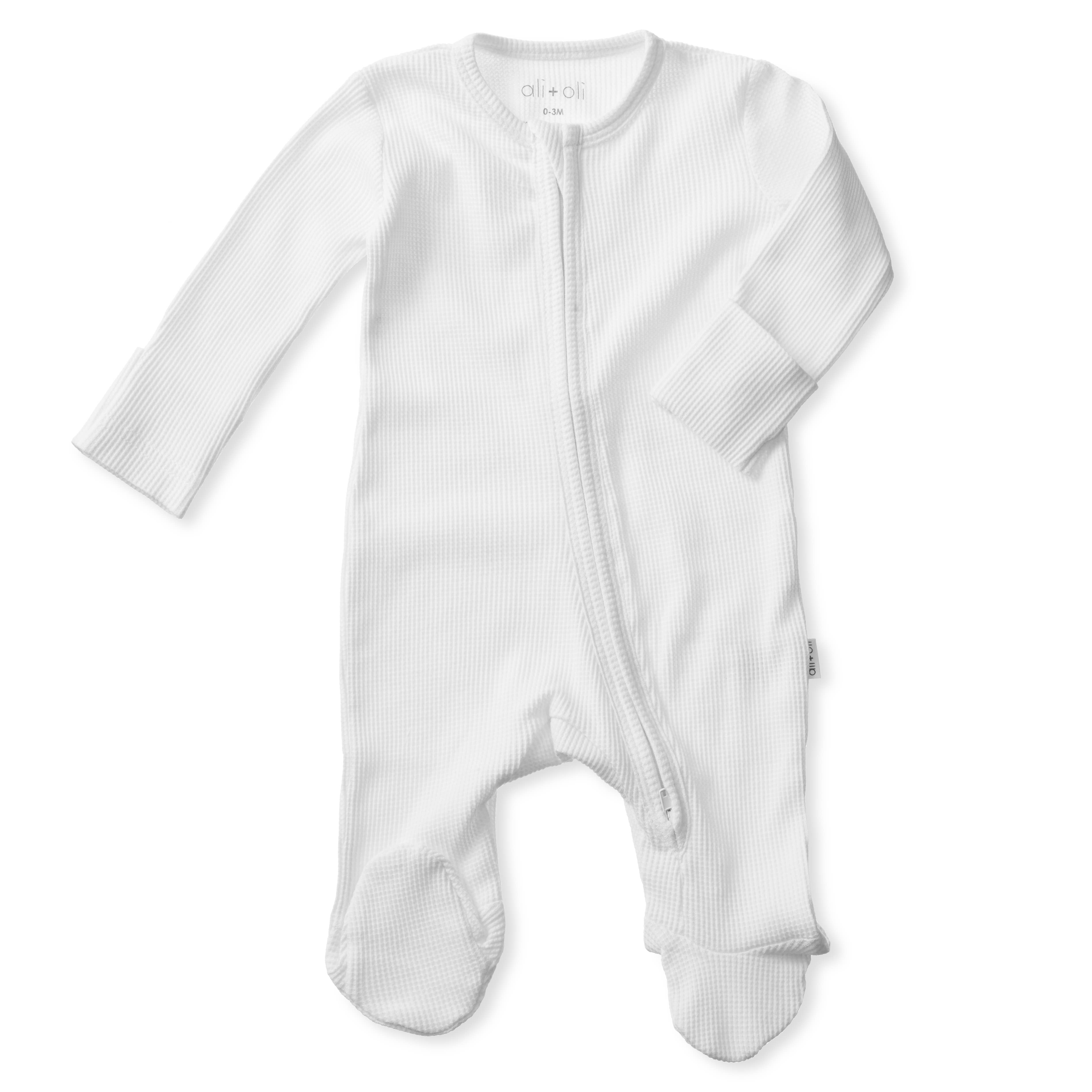 Ali+Oli - Wholesale Clothing Set - Baby - Baby Footie 2-Way Zipper – Organic Cotton Waffle Knit1