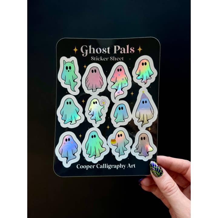 Ghost Pals Sticker Sheet for wholesale by Cooper Calligraphy Art