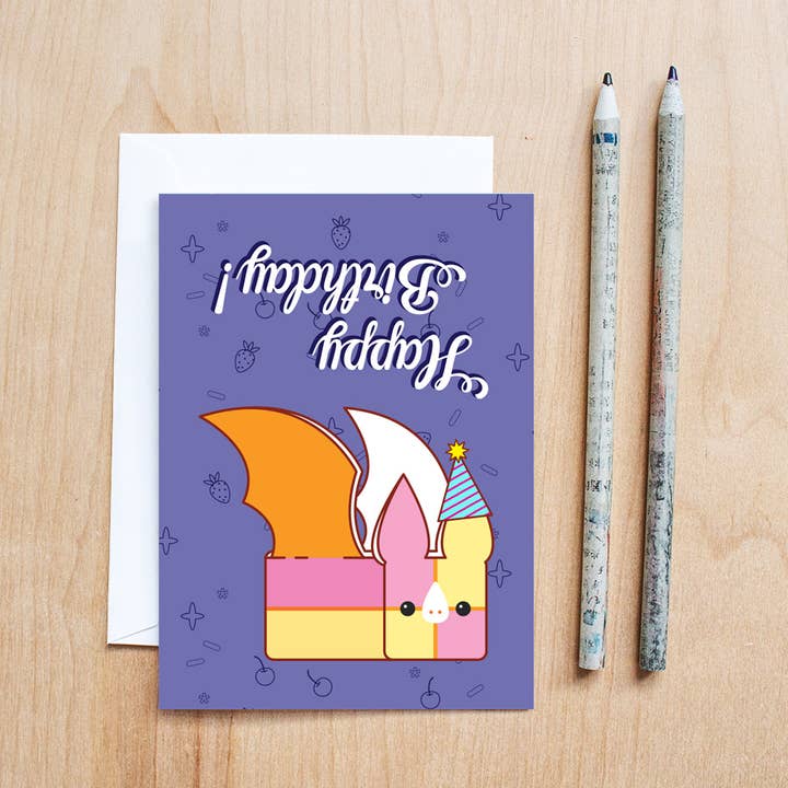 Bat-enberg Cakes Happy Birthday - greeting card por atacado de Taneko Says Hello