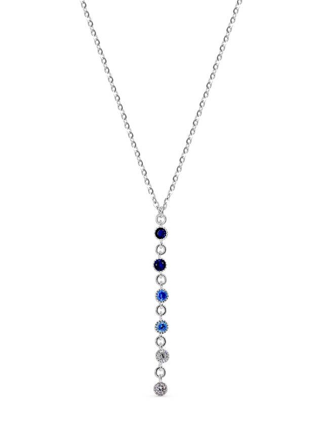 Halskette Lariat mit Ombre-Kristallen aus Silber für den Großhandel von Human Design Studios