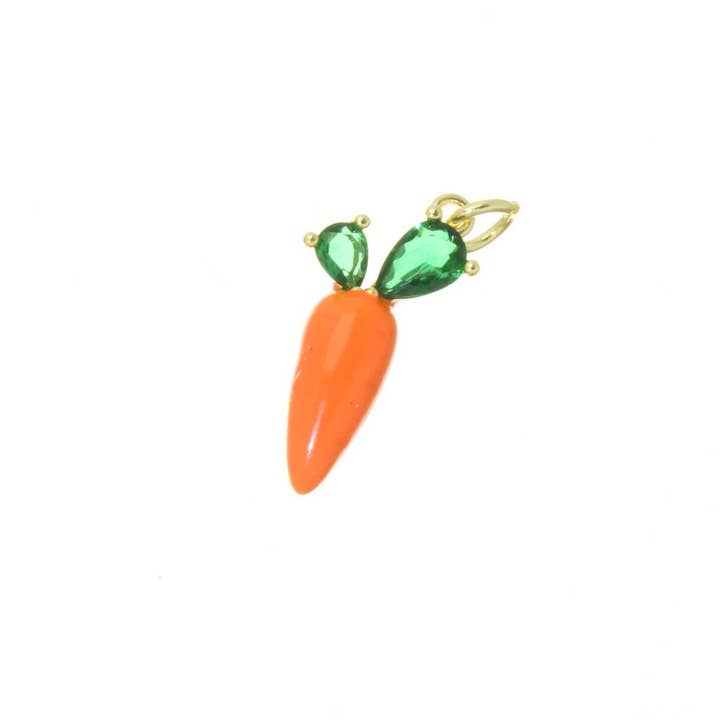 Gold Small CZ Carrot Charm Pendant for Jewelry CPG2541 for wholesale by Jewel Pledge