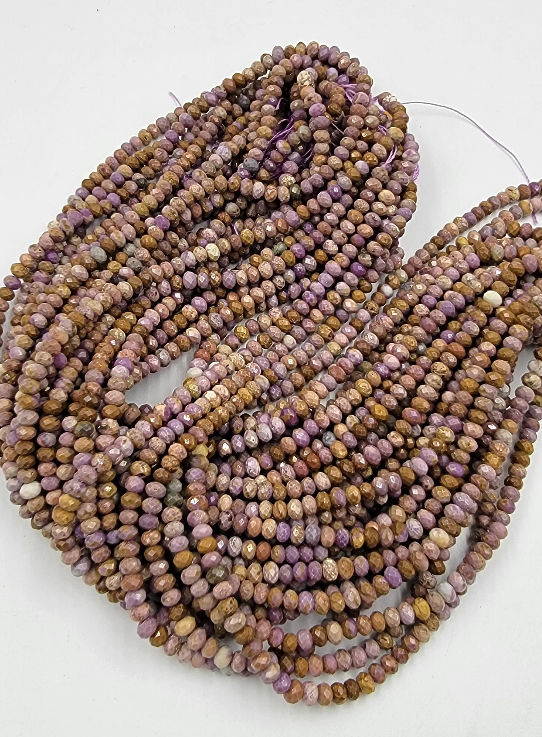 Beads Creation - Wholesale Beads - Phosphosiderite AAA Bead 4x3mm Faceted Rondelle Round PRP6263