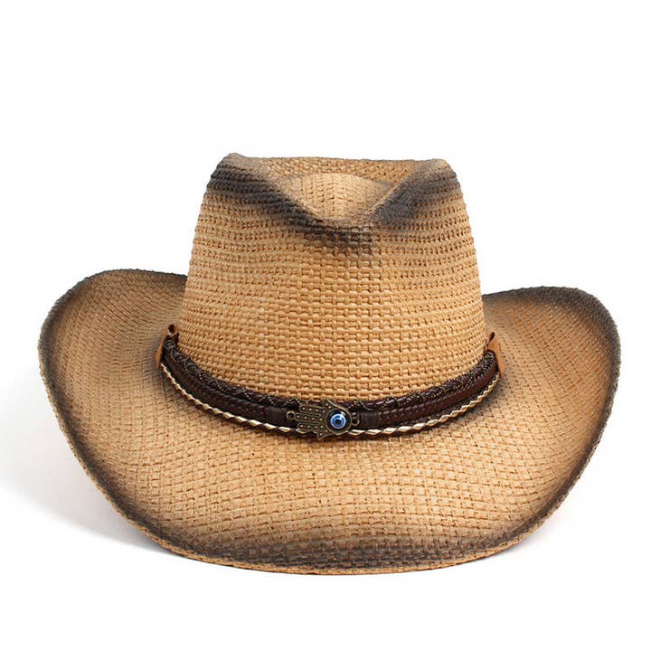 RETRO SUN PROTECTION WESTERN COWBOY STRAW HAT_CWAH1196 for wholesale by ACCITY