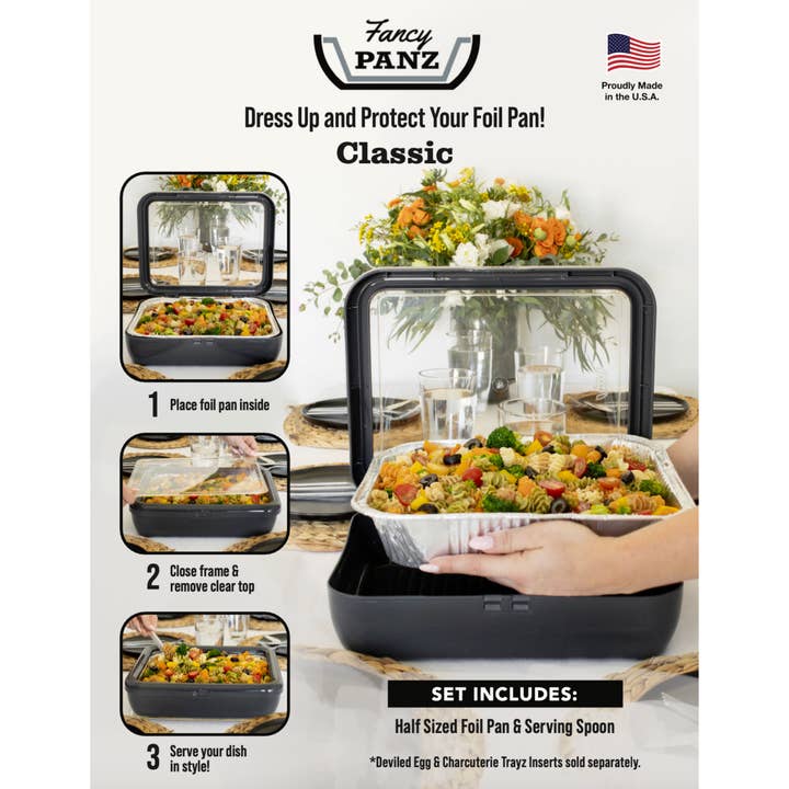 Fancy Panz - Wholesale Serving Tray - Classic Set - Pan Frame w/ Lid & Serving Spoon - White