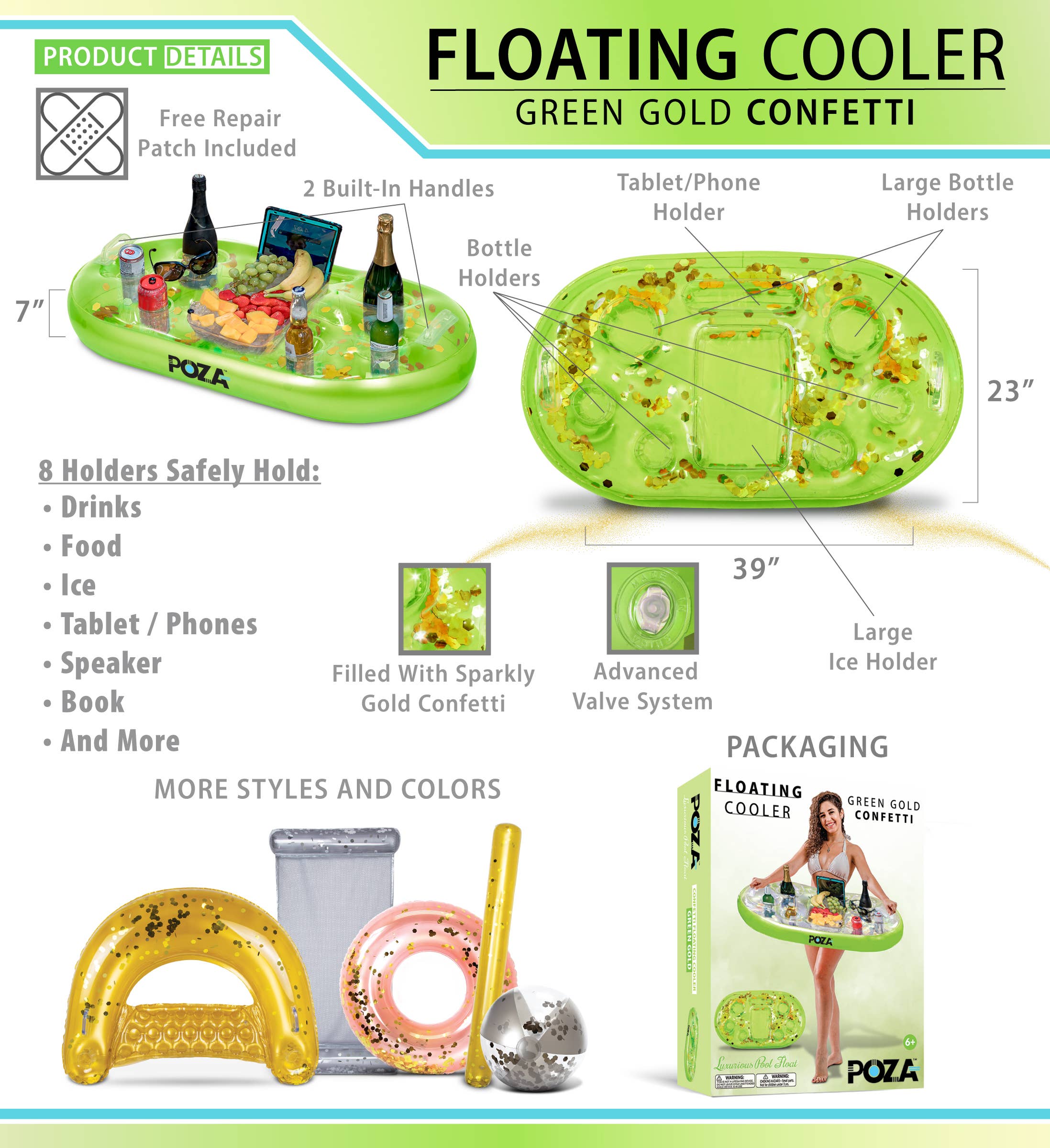 Cota Global - Venta al por mayor Hinchables - POZA - NEVERA FLOTANTE ORO VERDE2