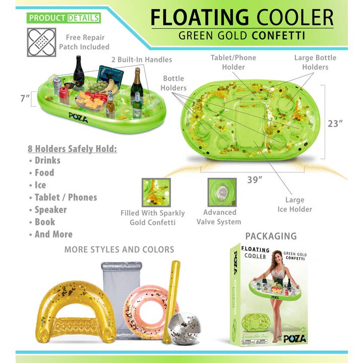 Cota Global - Wholesale Inflatables - POZA - GREEN GOLD FLOATING COOLER2