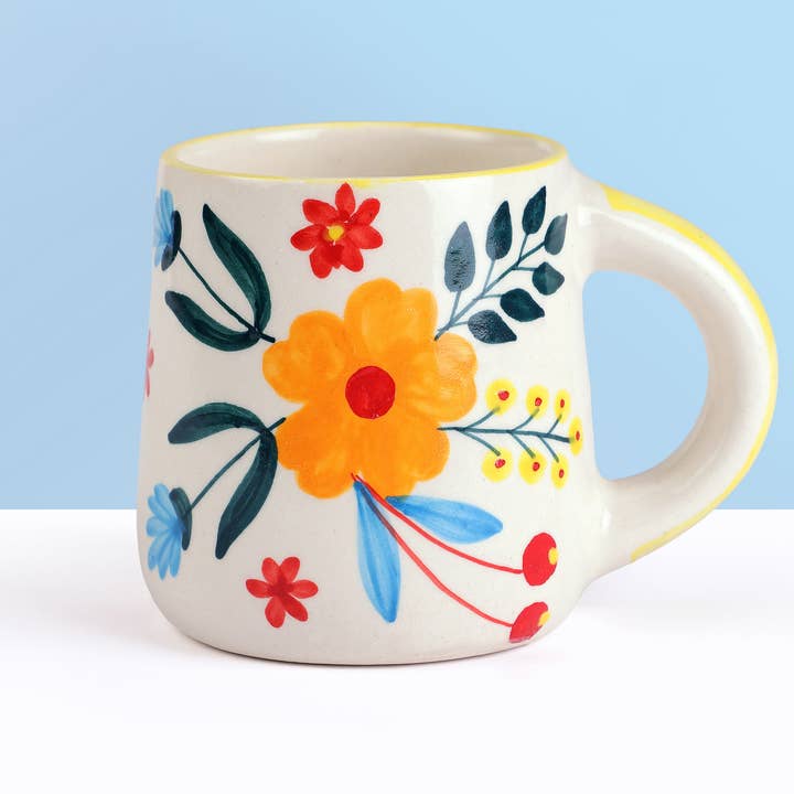 Casa Amarosa - Venta al por mayor Taza - Taza de café Floral Extravaganza, multicolor, 3.5 x 2.5 pulgadas