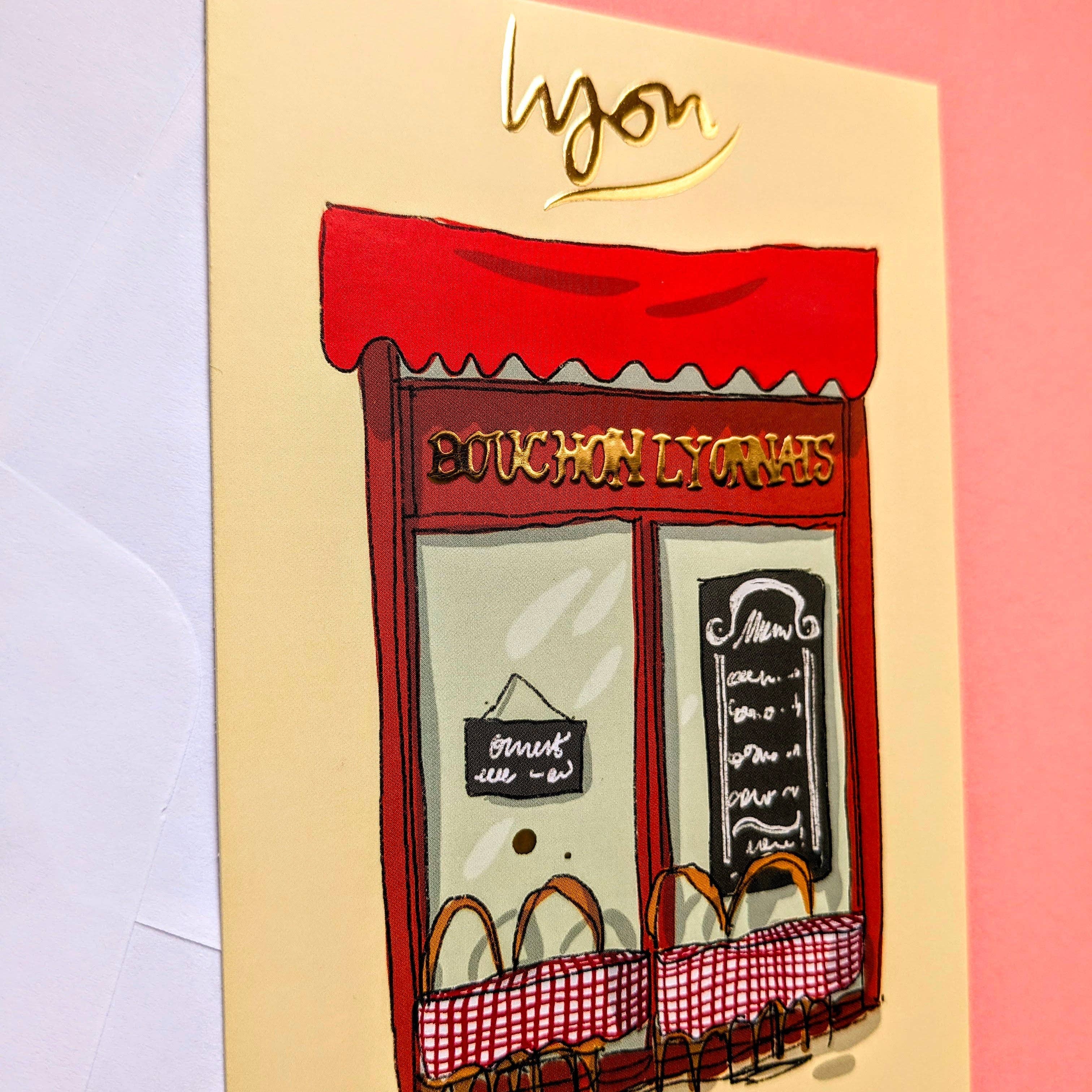 EMILIE ETTORI ILLUSTRATION - Wholesale Postcard - Lyonnais Cork Menu1