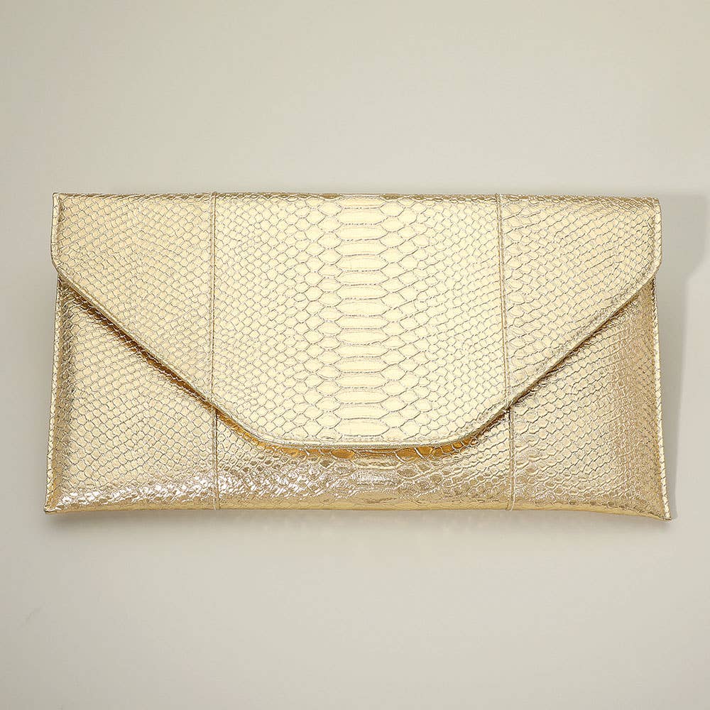 Sensibling Corp. - Wholesale Clutch Bag - Women's - Snake Skin Patterned Envelope Clutch / Shoulder Bag5