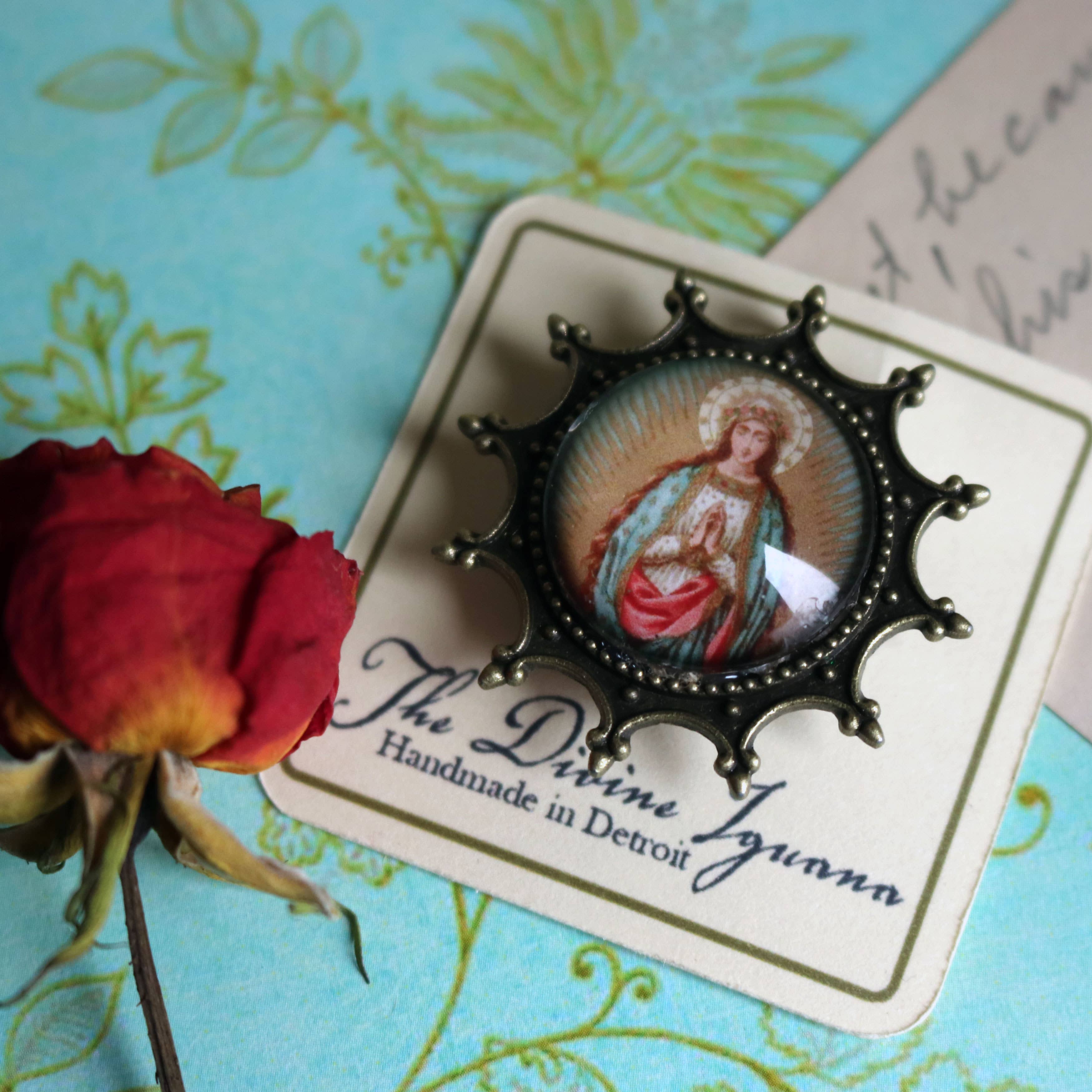 The Divine Iguana - Wholesale Brooch - Our Lady of Guadalupe - Madonna of the Stars Brooch1