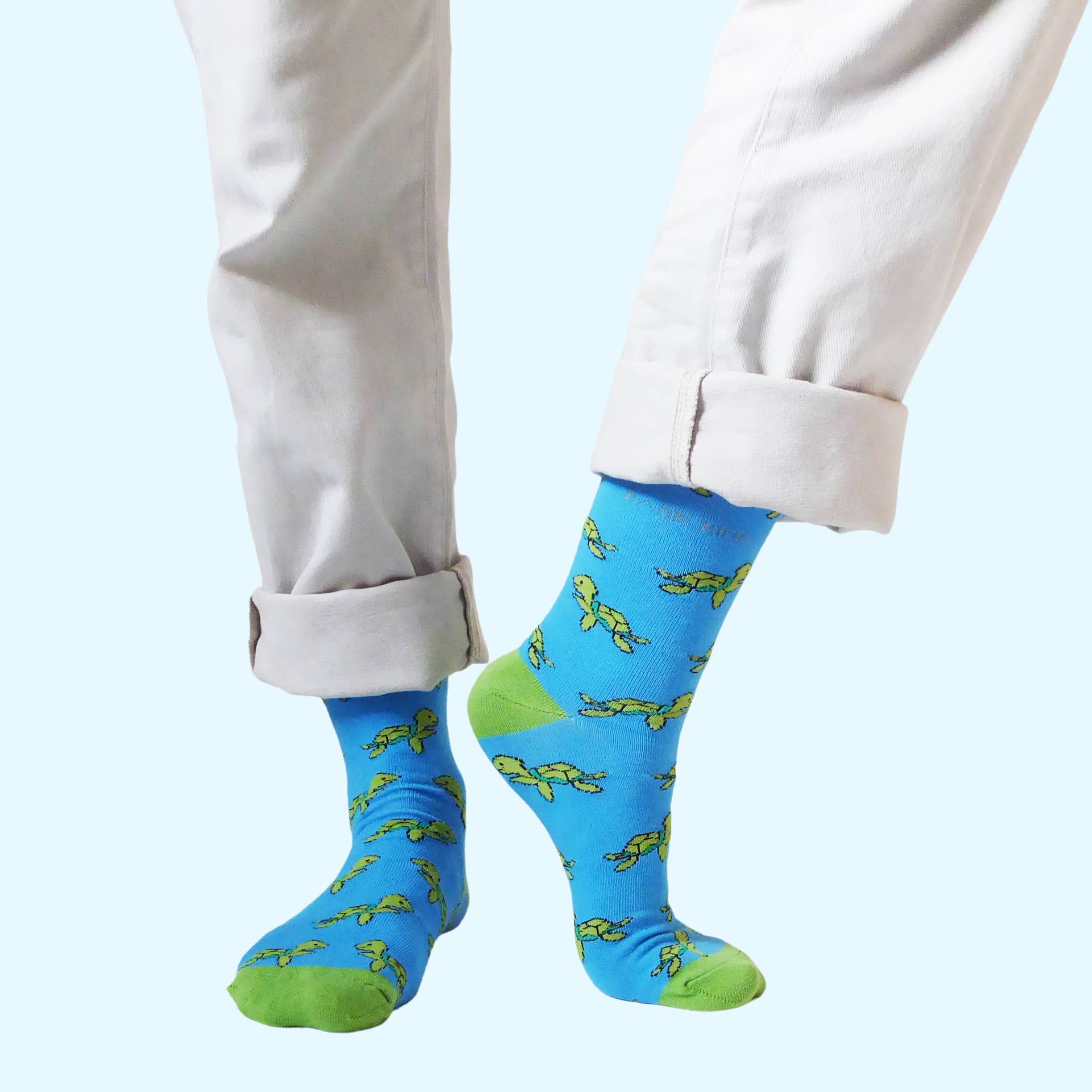 Bare Kind Socks - Vente Chaussettes – unisexe - Chaussettes Tortue en Bambou bleu aqua | Collection Océan4