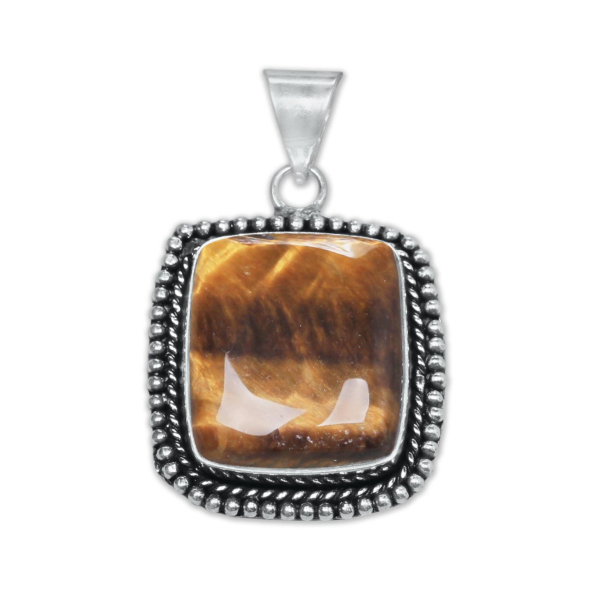 Handmade Jewels - Wholesale Individual Charm/Pendant - Tiger Eye Designer Pendants - Handmade, Silver-Plated, Assorted Designs/Sizes6