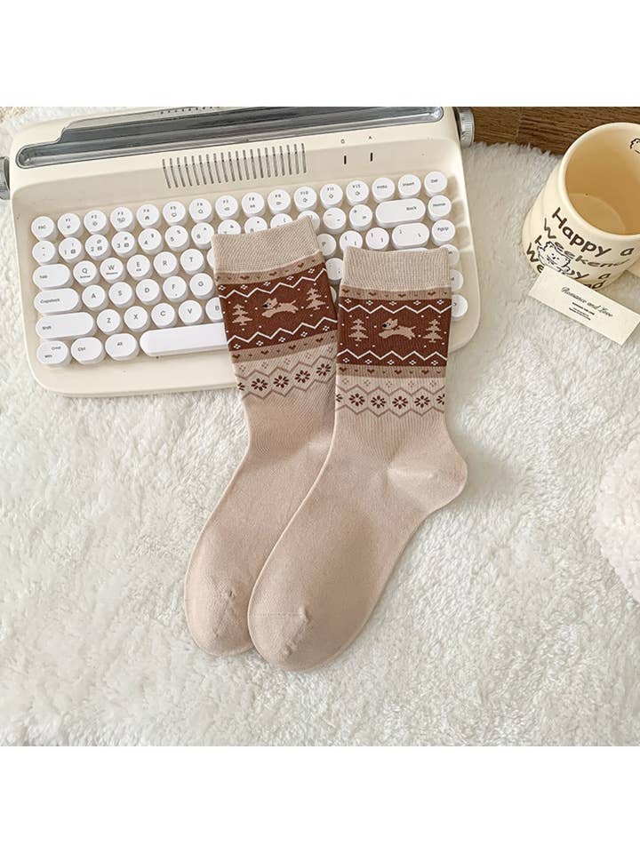 Funkyrel® Atzbranding Limited - Wholesale Socks – Women's - Rufia - Puppy Dog Pattern Cute Mid-Calf Socks4