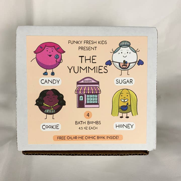 Funky Fresh Kids - Wholesale Bath Bomb/Fizz - Yummies Bath Bombs 4-Pack Gift Set for Kids With Comic Book3