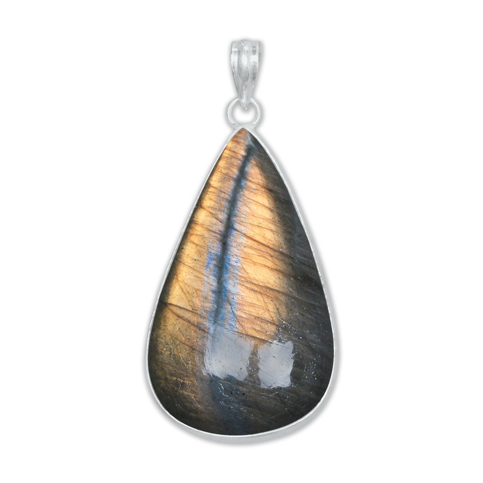 Handmade Jewels - Wholesale Individual Charm/Pendant - Labradorite Minimalist Pendants -  Handmade, Silver-Plated Brass, Wholesale24