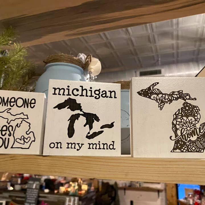 Michigan on My Mind Sign for wholesale by Kennebug LLC