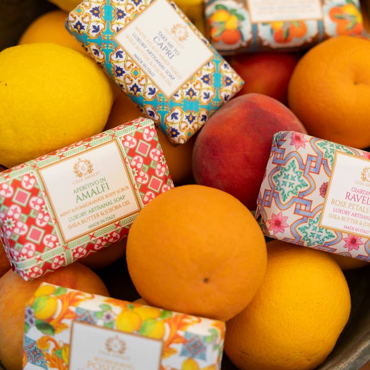 Casa Amalfi - Wholesale Soap Set - PINK 6 Pack soap bars + Sisal Bag