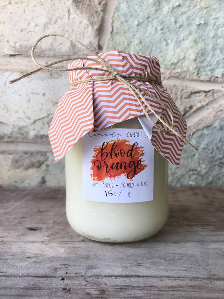 Blood Orange Soy Wax Candle for wholesale by Remedy Candle Co