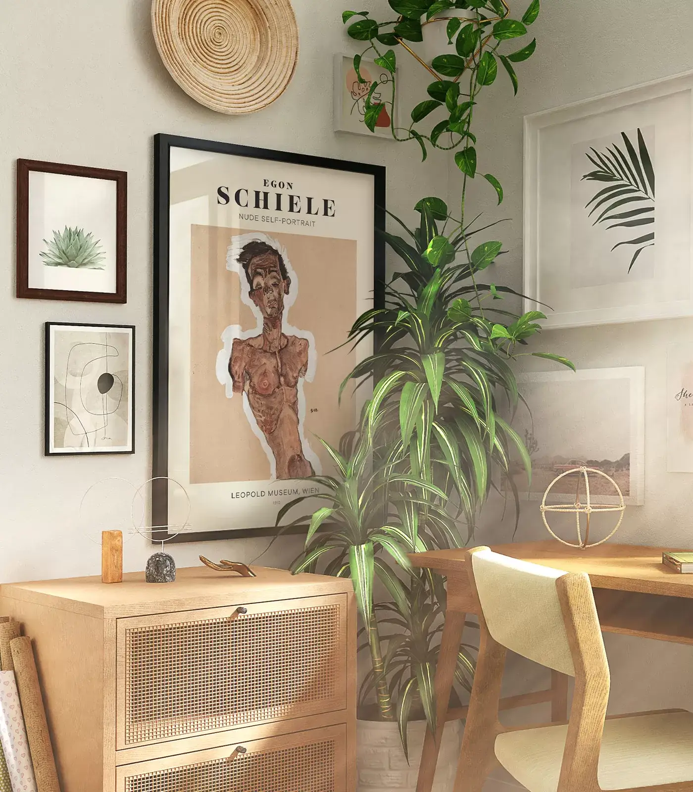 Weekend Concept - Wholesale Poster - Mid-century modern Egon Schiele Nude Self Portrait poster3