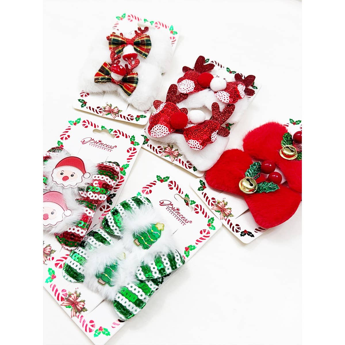 MIX COLOR Christmas Character Fur Hair Pins for wholesale on Faire5